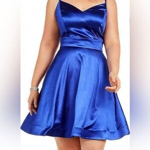 Teeze Me Royal Blue Satin Mini Dress